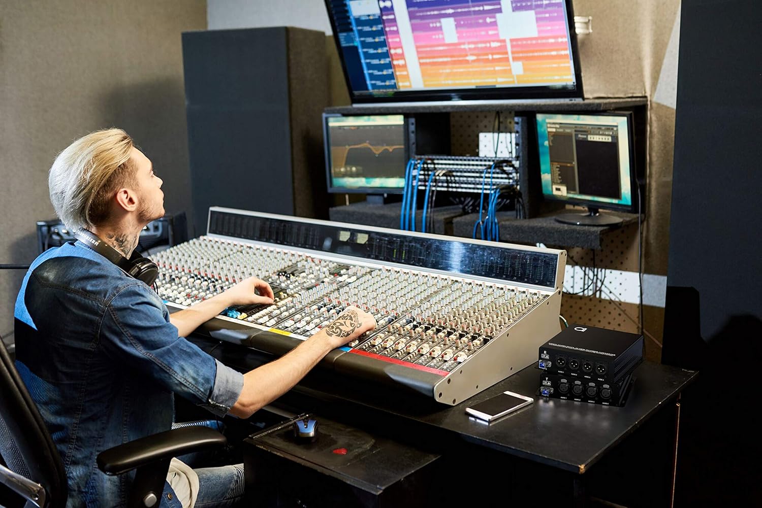 4 port XLR Audio Over Fiber Converter | Extender Kit: 4 Channel Balanced Audio to Fiber Media Converter - Universal Single & Multimode - 0.5 km MM (0.31 mi) 20 km SM (11.4 mi), Transmitter & Receiver