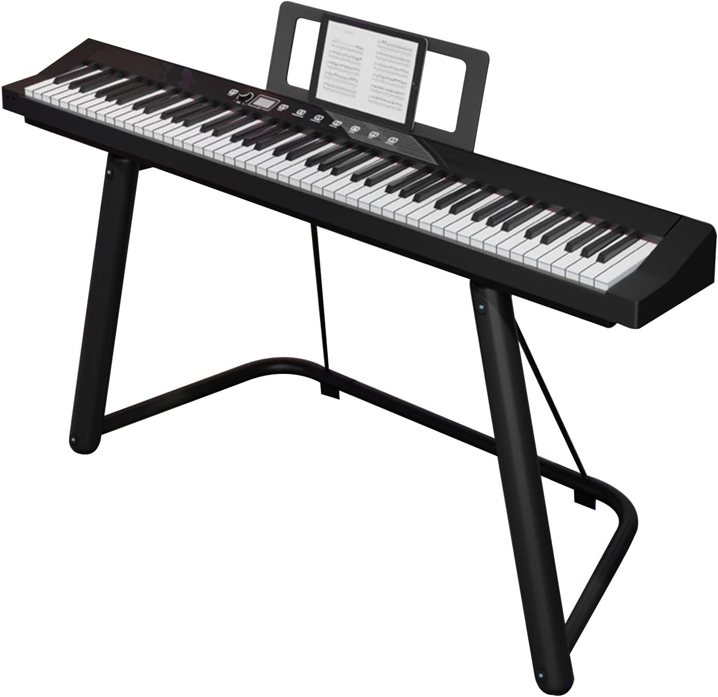 88 Key Digital Piano Keyboard With Hammer-Action Weighted Keys Electric Piano Bluetooth MIDI Connection Built-in HIFI Dual Speakers Include Stand, Sustain Pedal For Beginner, Professional(Black)