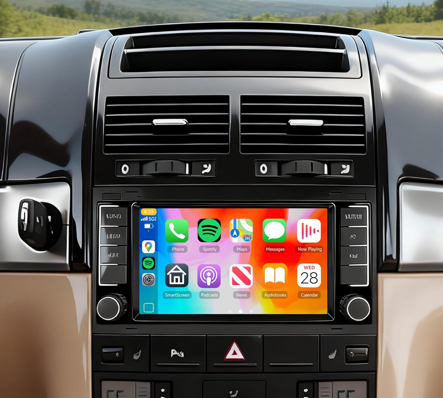 4G+64G Radio for VW Touareg 2004-2011 for VW T5 T6 Multivan 2004-2009 with Wireless Carplay Android Auto Stereo, 7 Inch Touch Screen Android Head Unit with Bluetooth,GPS,Mirror Link,WiFi