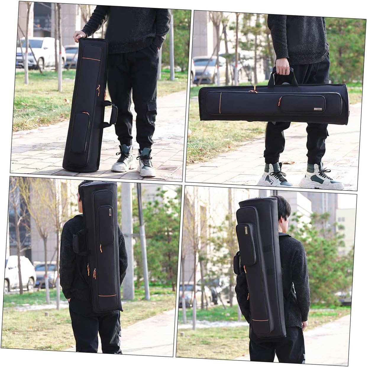YARNOW Trombone Bag Large Capacity Oxford Cloth Storage Case Portable Backpack Handheld for Musicians Beginner Protective Cover