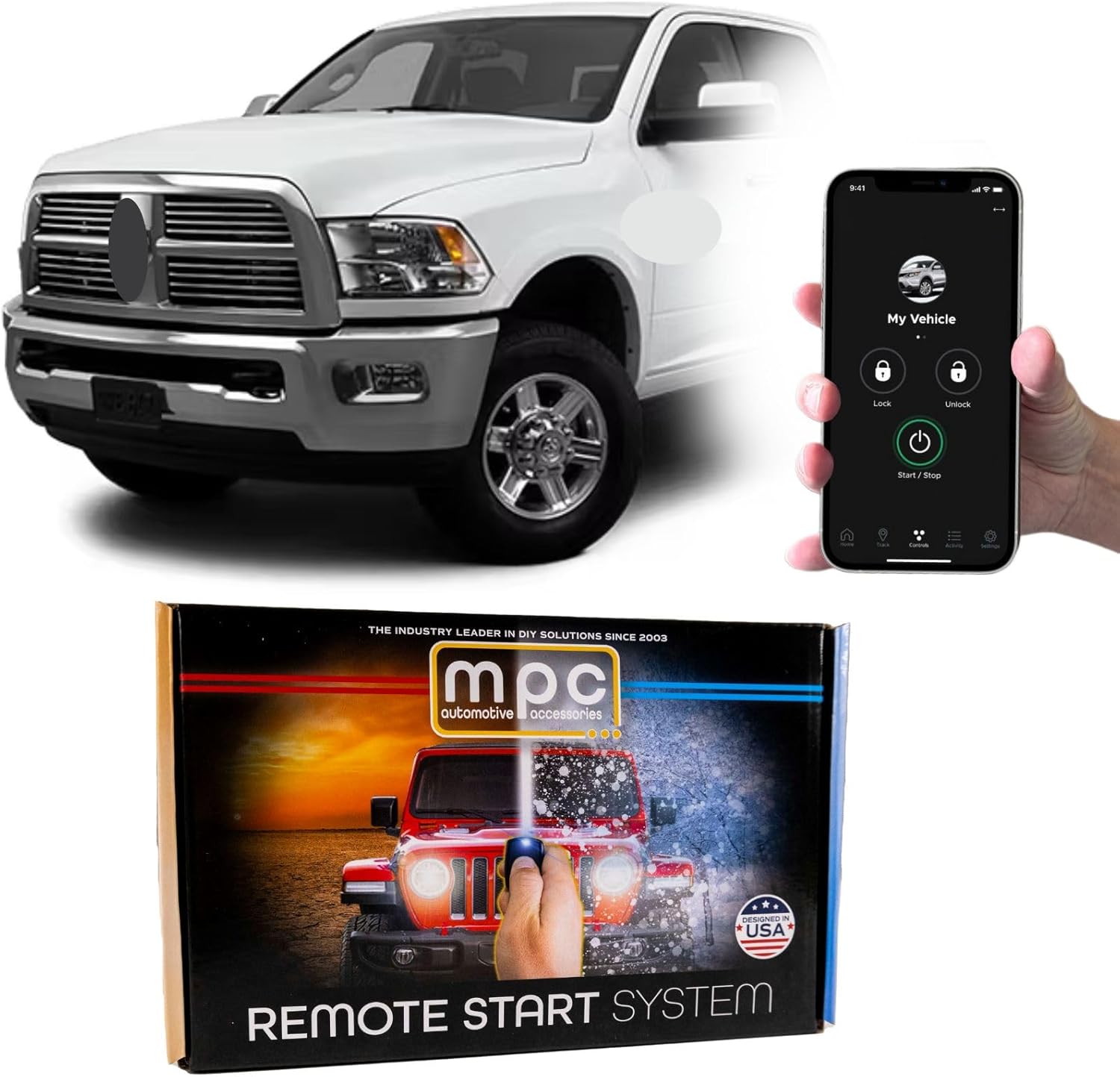 MPC Smartphone Activated Remote Start Compatible with 2011-2012 RAM 2500 - Gas/Diesel - Plug & Play - Press 3X to Start