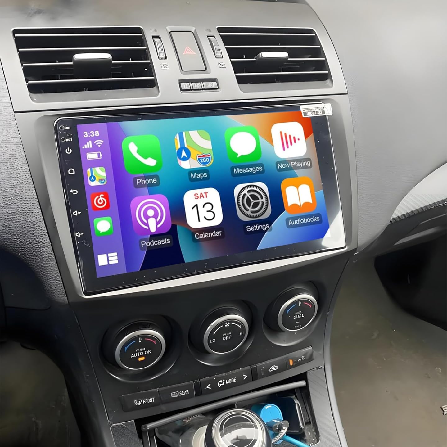 PHEZEN 9 inch 8 Core Touchscreen Car Stereo Fit for Mazda 3 2010-2013, Android 13 Car Radio with Carplay & Android Auto in-Dash Navigation BT Mirror Link WiFi Backup Camera 4+64G