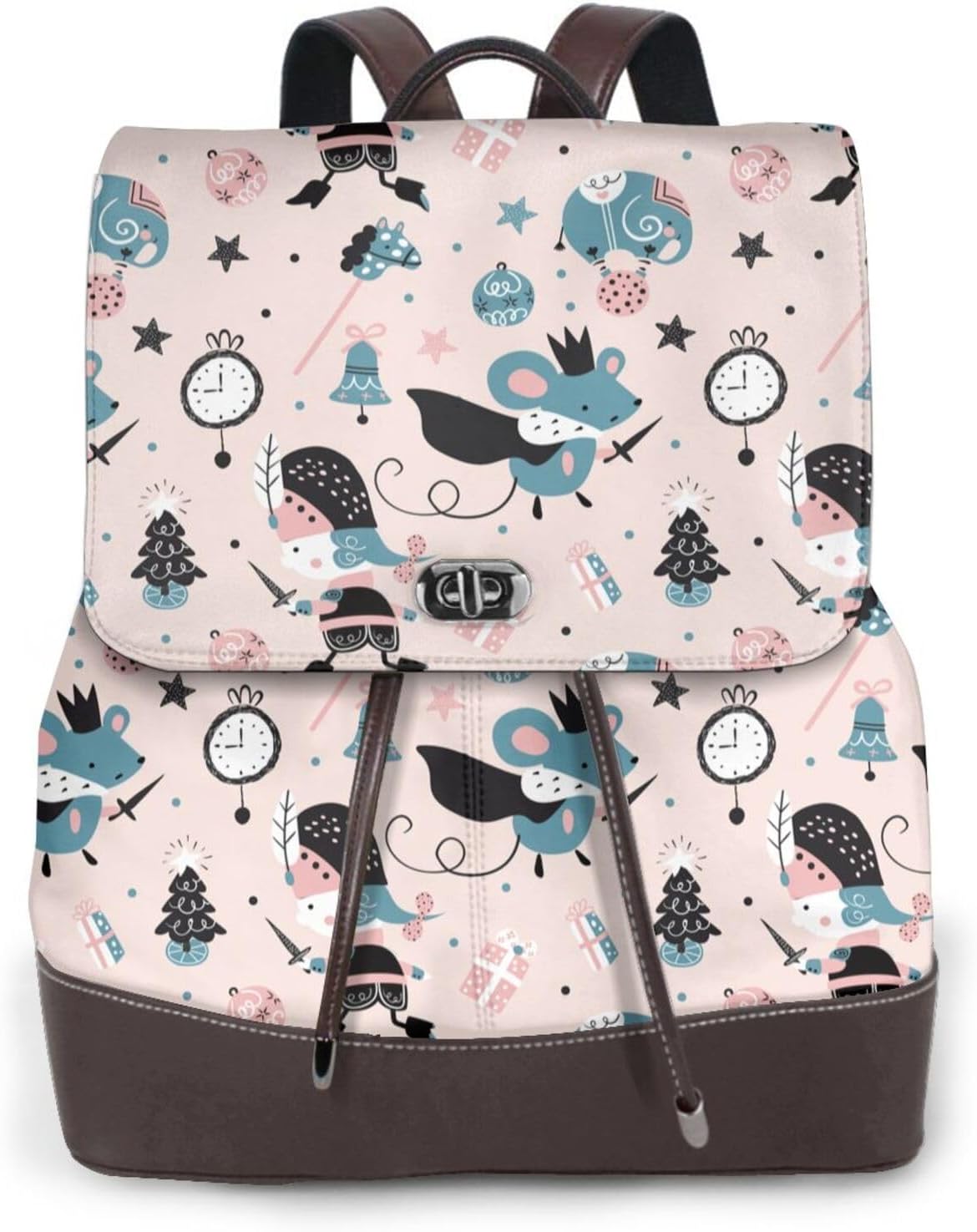 Nutcracker and Mouse King for Womens Backpack Purse Microfiber PU Anti-theft Large Fashion Designer Travel Bag Ladies Shoulder Bags