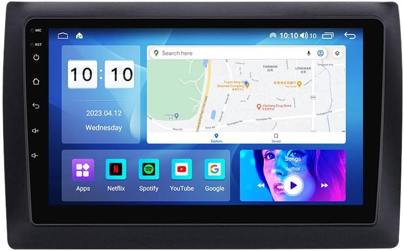 Android Car Stereo for Fiat Stilo 2010,9 inch IPS Touchscreen with Upgrade Wireless CarPlay & Android Auto,WiFi/GPS,Support SWC and Subwoofer,8-Core 8G+256G