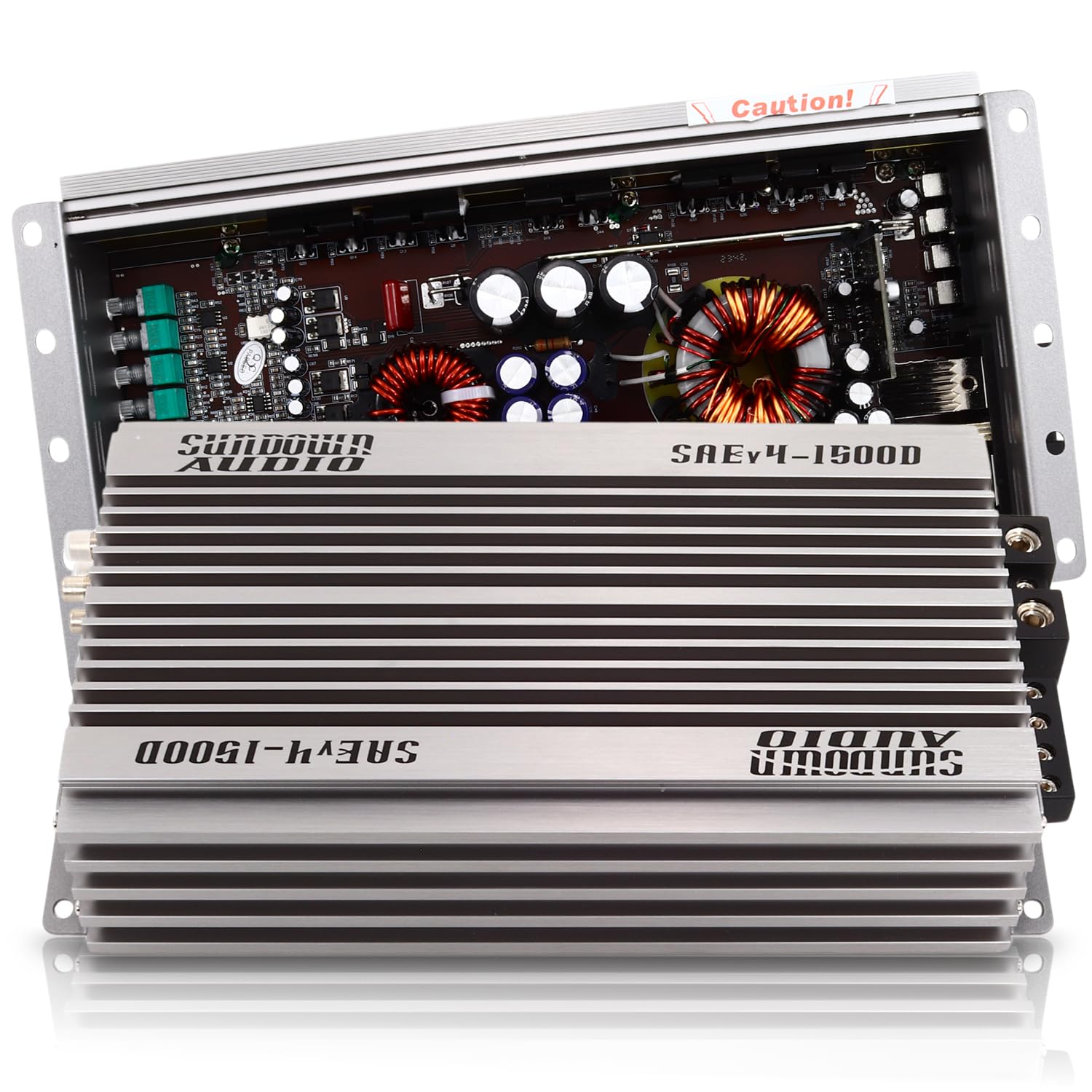 Sundown Audio SAEv4-1500D Class D Monoblock Amplifier - 1500W RMS @ 1? - High-Power Car Subwoofer Amp with Dual MOS-FET, Advanced Filters, Heavy Duty Heat Sink, & Remote Bass Control