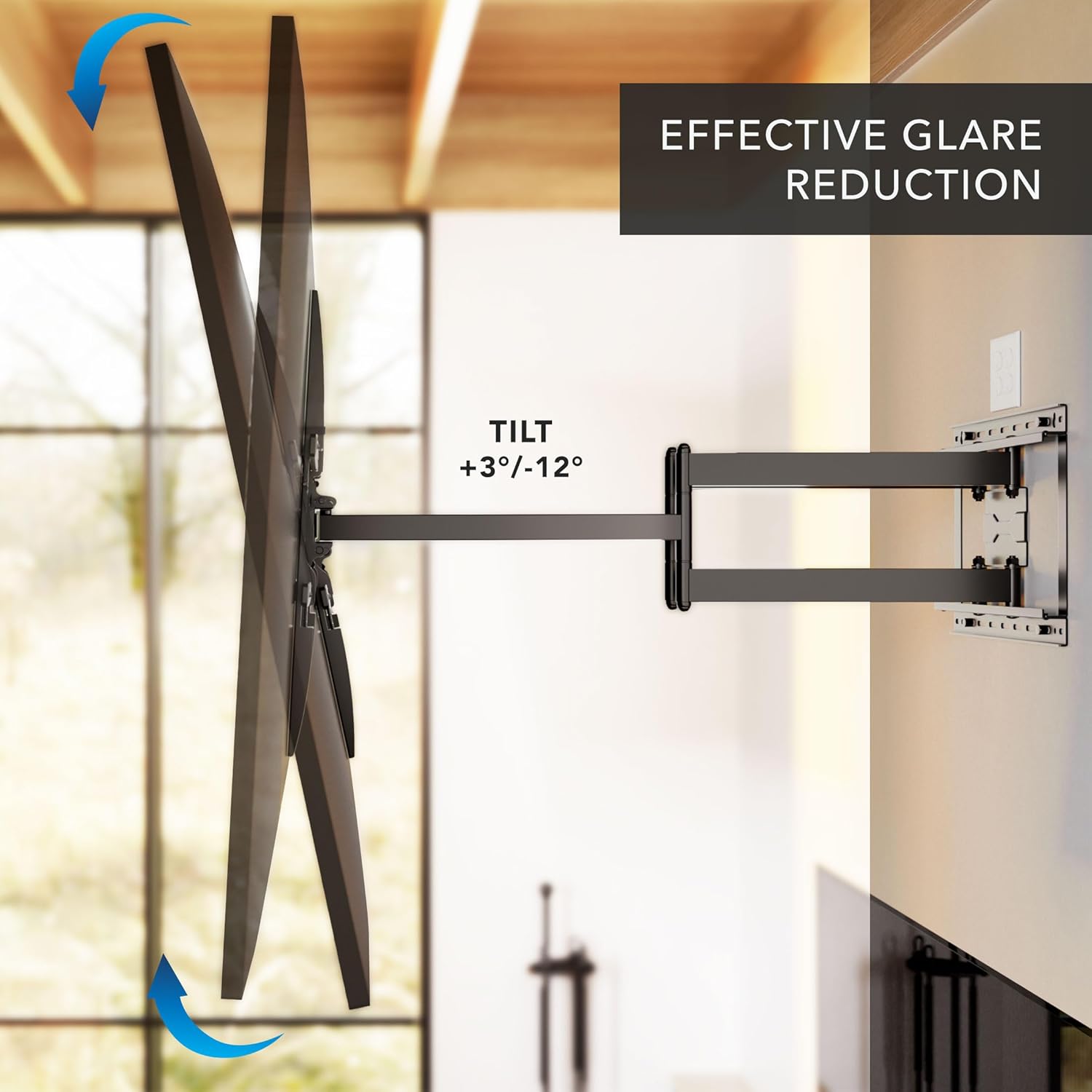 Mount-It! Long Arm Full Motion TV Wall Mount, Extra Long 42.5-Inch Extension, Heavy-Duty Dual Arm Articulating Mount for 43–100 Inch TVs, Swivel Tilt Corner Compatible, Max VESA 800x600, 132 lbs