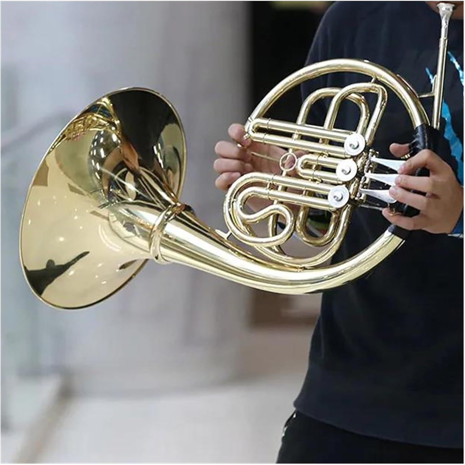 4 Key French Horn Bb Single Row French Horn 3 Keys Brass Gold Lacquer With White Copper Mouthpiece With Box