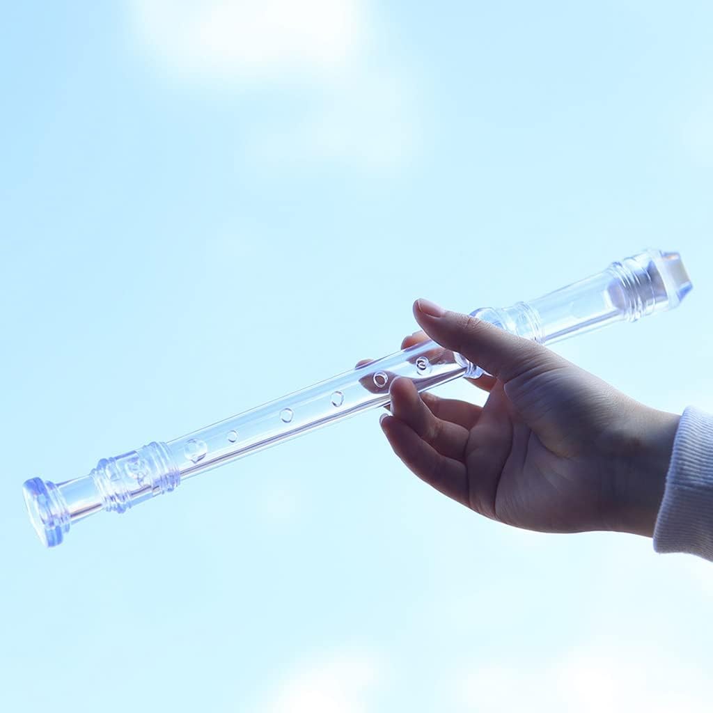 8 Hole G Key Plastic Musical Instrument Recorder Long Flute Beginner Flute Woodwind Instruments with Cleaning Stick(D)