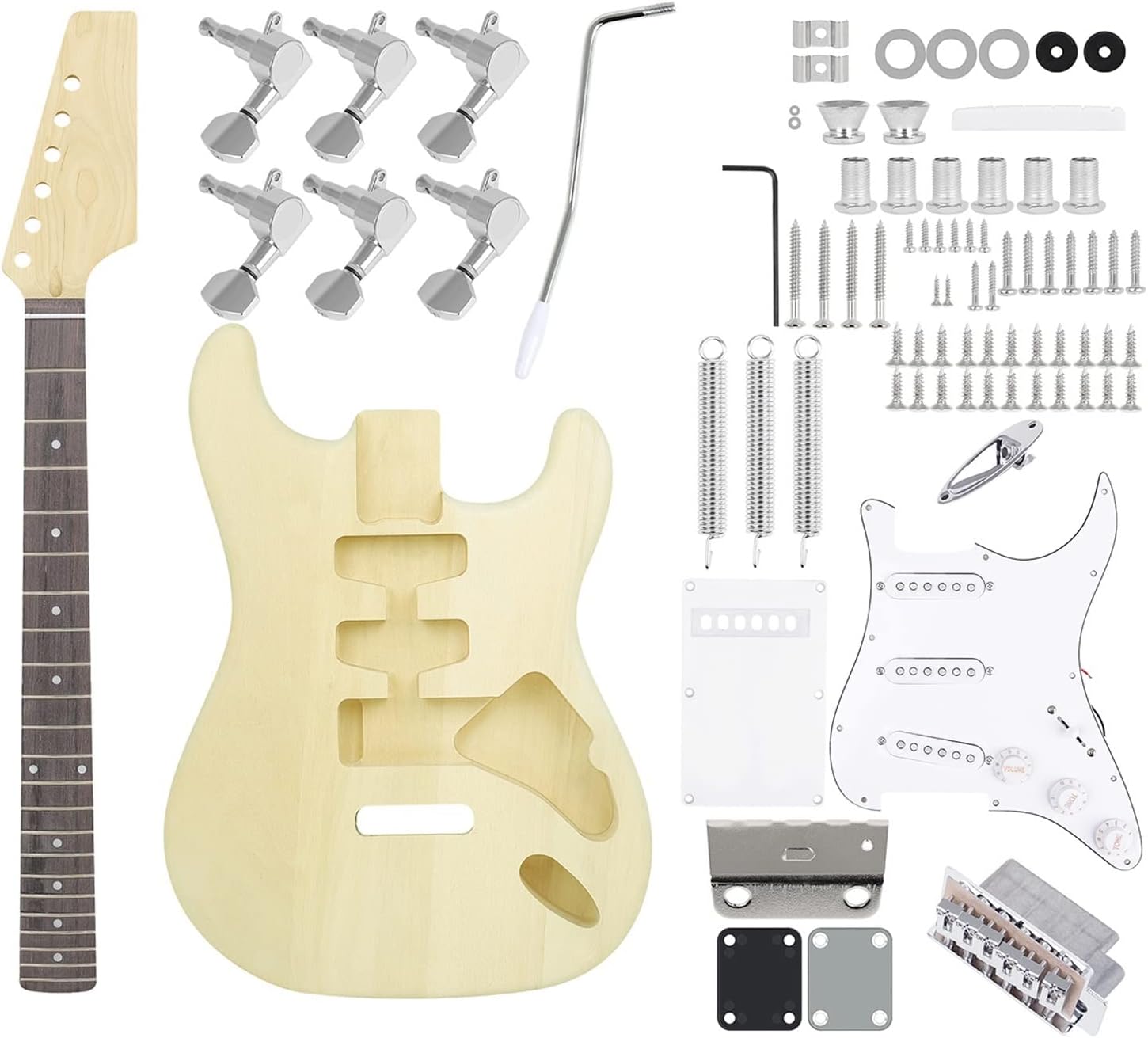 DIY Electric Guitar Kit DIY Electric Guitar Kit 6 Strings 22 Frets Maple Wood Guitar Instrument Assembly Set