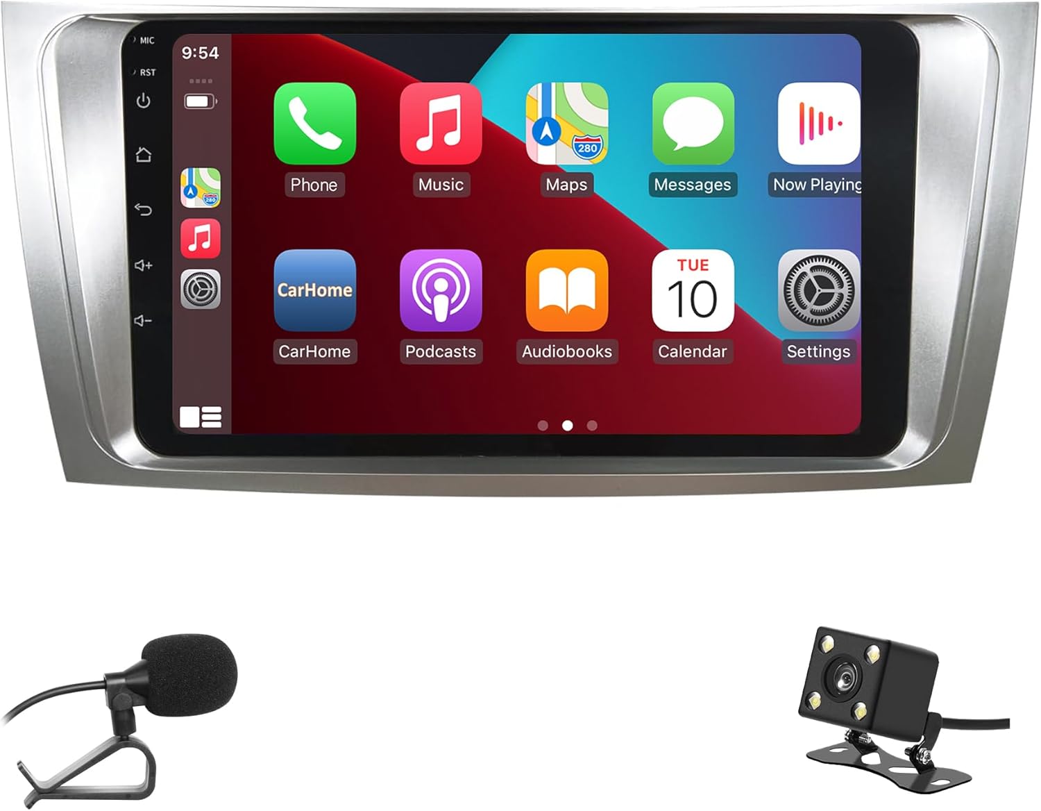 Car Radio Compatible with Toyota Camry (no-JBL) 2007-2011, Car Stereo Support Wireless Carplay&Android Auto with FM/RDS/EQ/SWC/WiFi/Mirror Link/Backup Camera