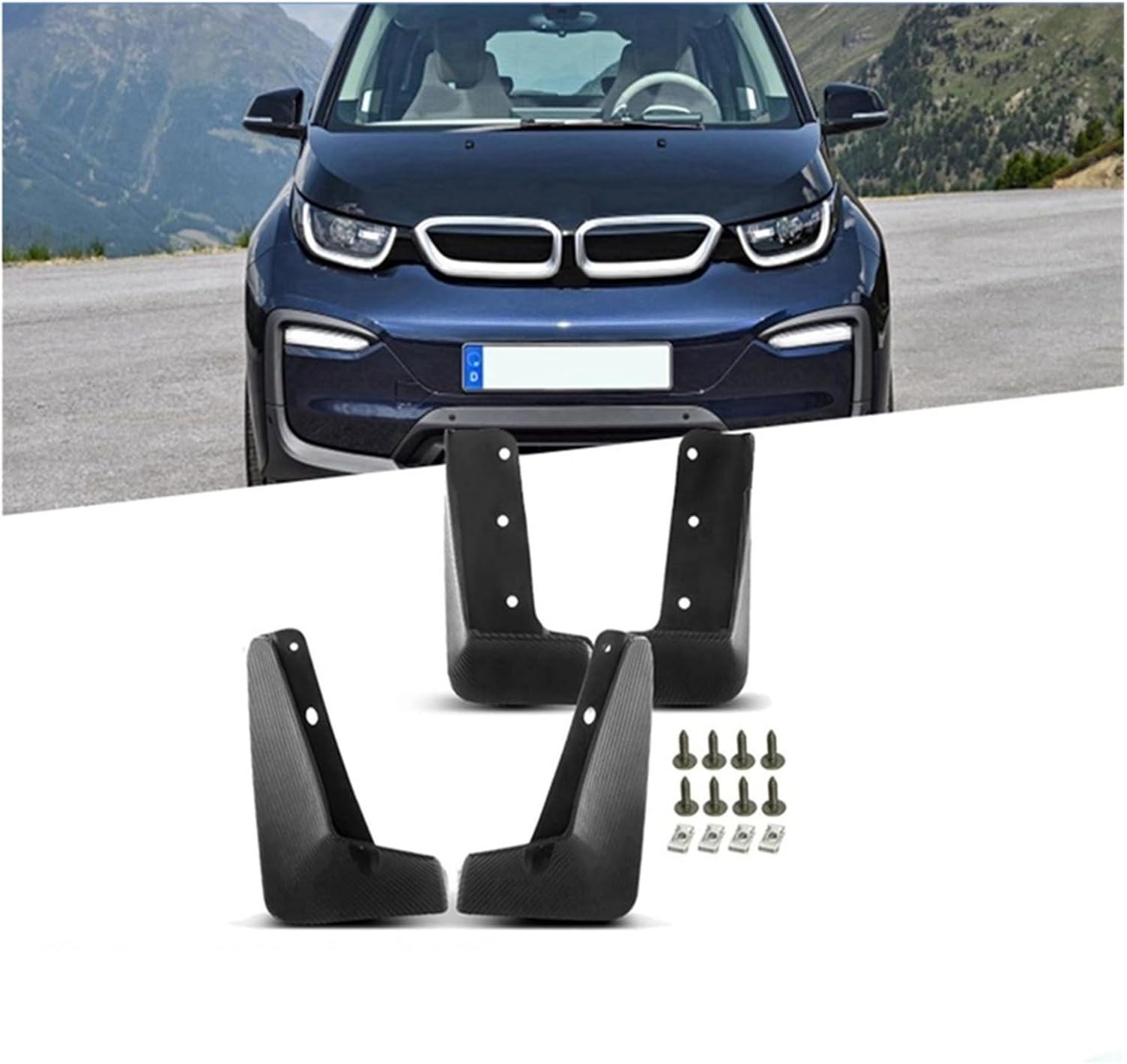 Car Mudguards Fender Mud Flaps Plastic Car Accessories Compatible for BMW I3 2014-2020 Hatchback Front Rear Splash Guards Mudflaps