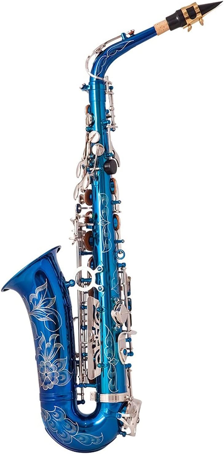 Sax Beginners Kit Blue Silver EB Alto Saxophone Brass Lacquered E Flat Sax 802 Key Type Woodwind Instrument Wind Instrument