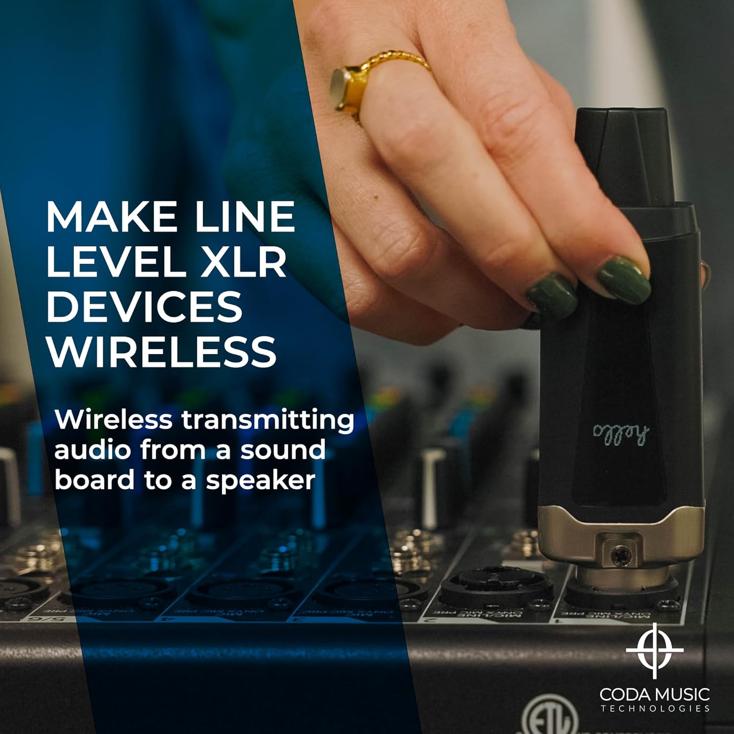 AirSync - Wireless XLR Transmitter and Receiver, UHF Wireless Microphone System for 150ft Range, Rechargeable Wireless Microphone Adapter for Dynamic & Condenser Microphones, Mixers, PA System, USB-C