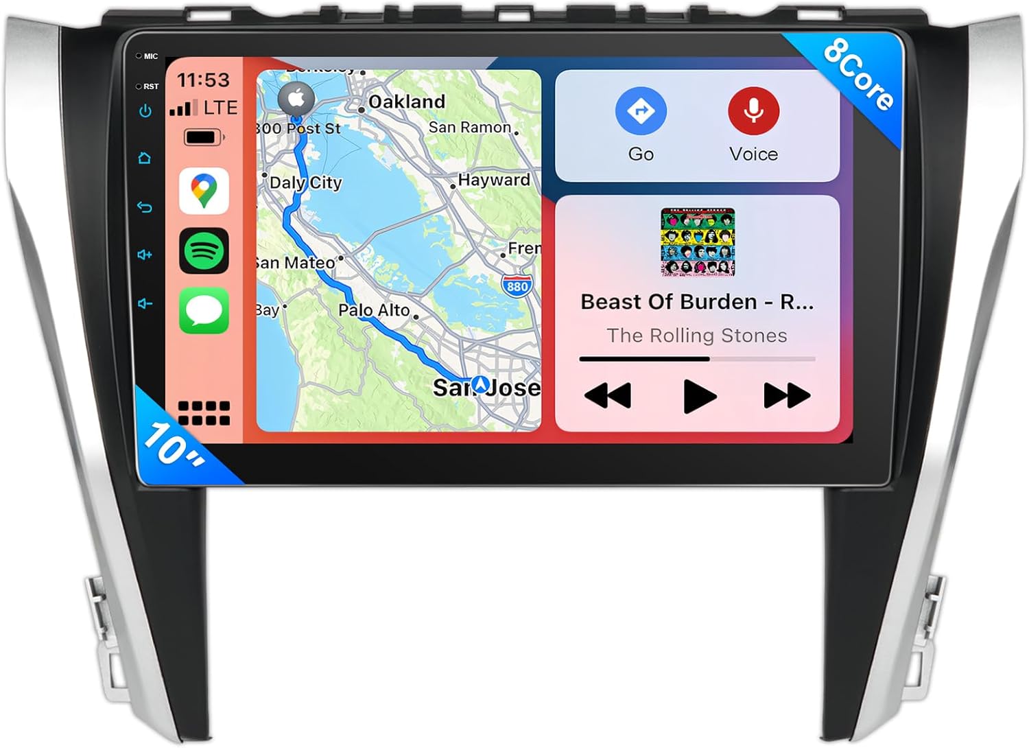 8 Core Car Radio for Toyota Camry 2015 2016 2017 (fit JBL, 10 Inch 4+64G Camry Car Stereo with Wireless CarPlay/Android Auto, GPS Navigation 5G WiFi AM FM Radio SWC Bluetooth 5.0