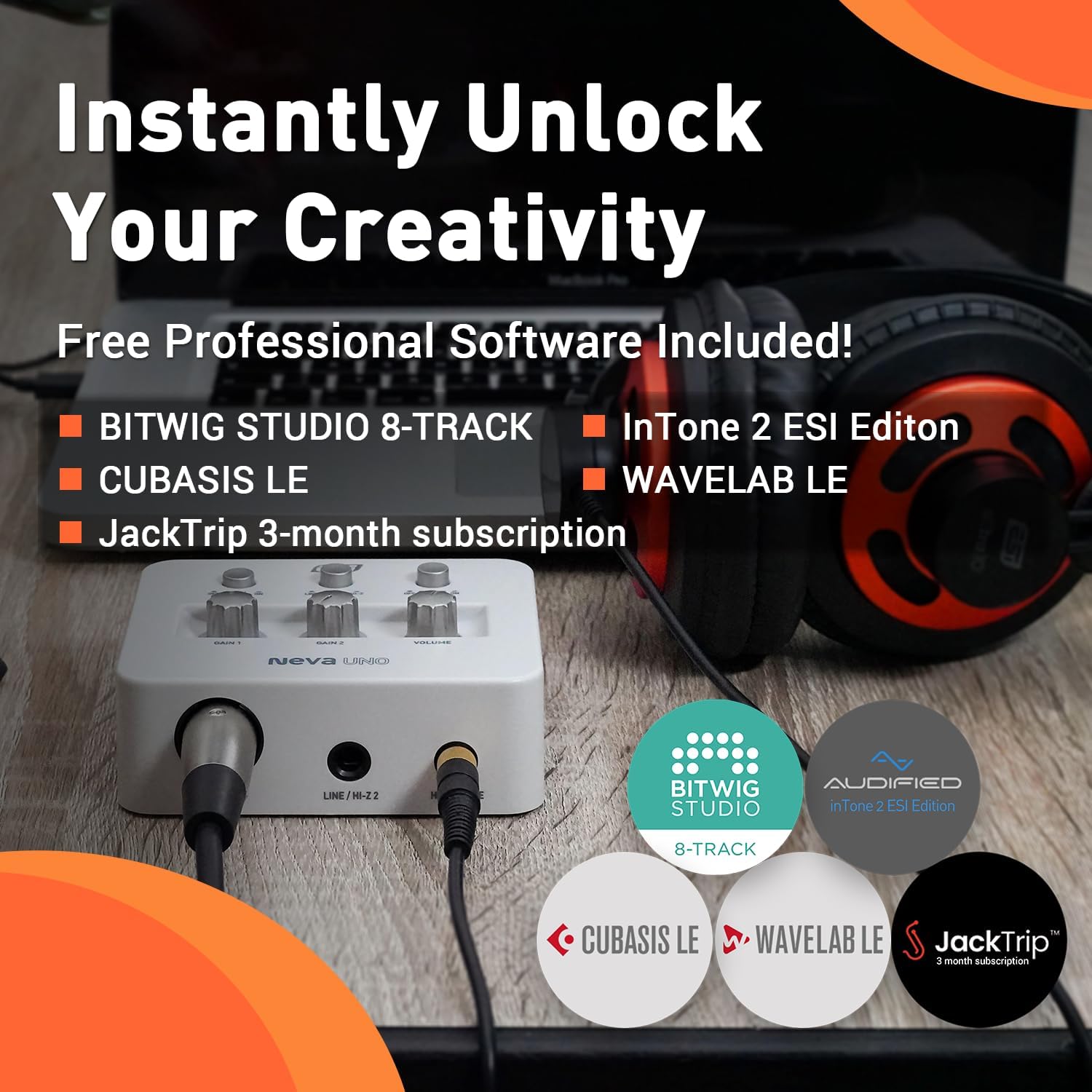 ESI Neva Uno Audio Interface Bundle for the Songwriter with Condenser Microphone and Headphones for Recording, Streaming, and Podcasting