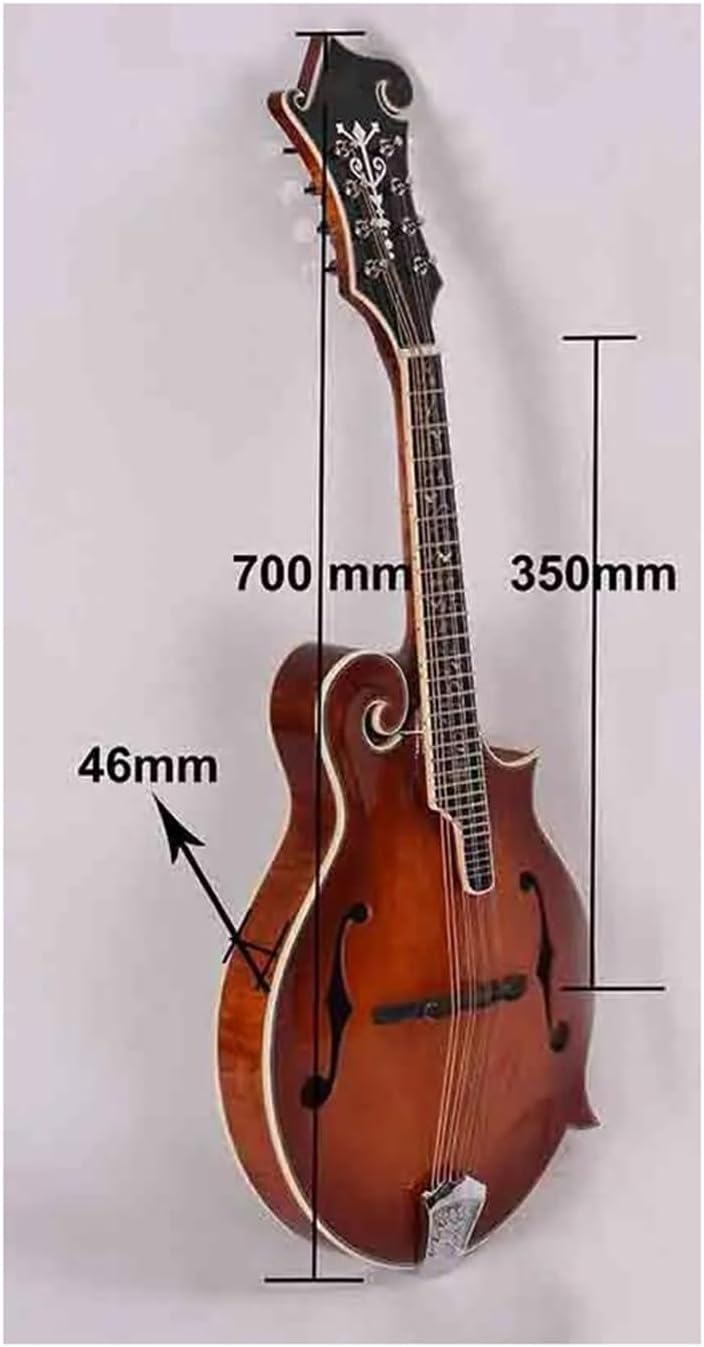 Adult Mandolin Musical Instrument Handmade F Style Mandolin Solid Spruce Top Solid Flame Maple Side