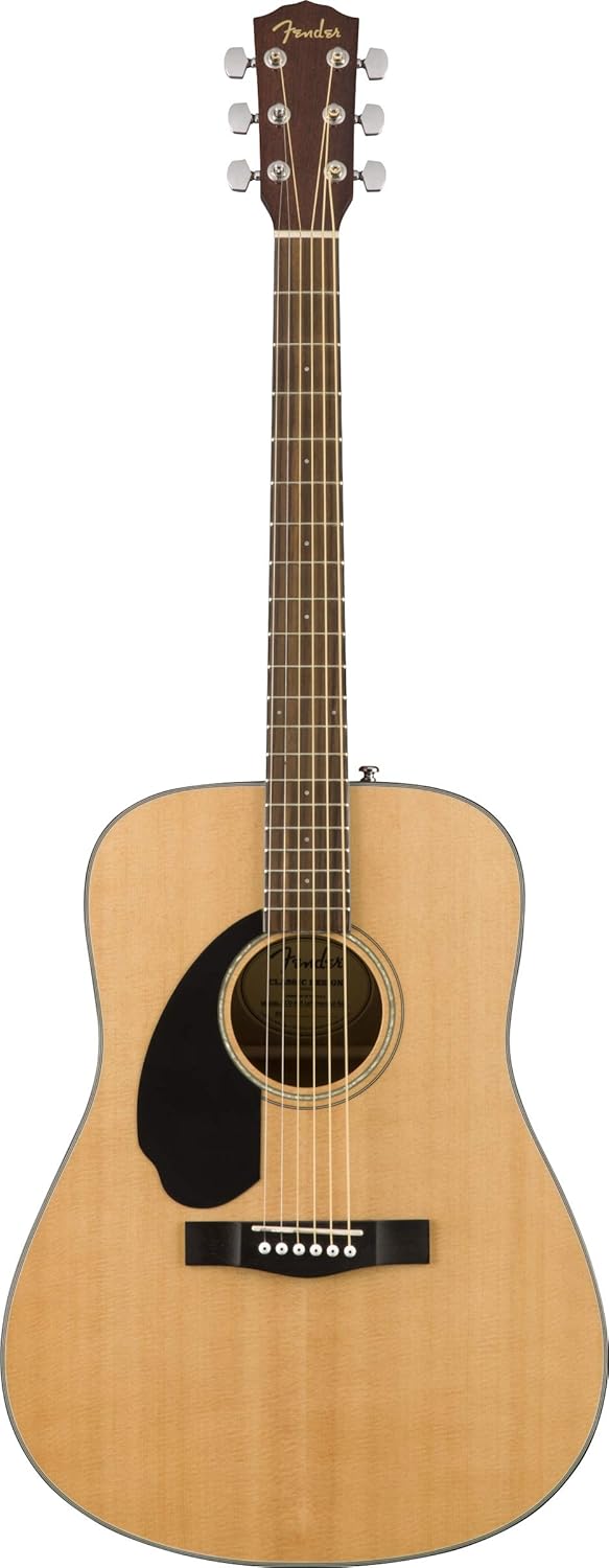 Fender CD-60S Solid Top Dreadnought Acoustic Guitar, Left Handed - Natural Bundle with Gig Bag, Tuner, Strap, Strings, Picks, and Austin Bazaar Instructional DVD