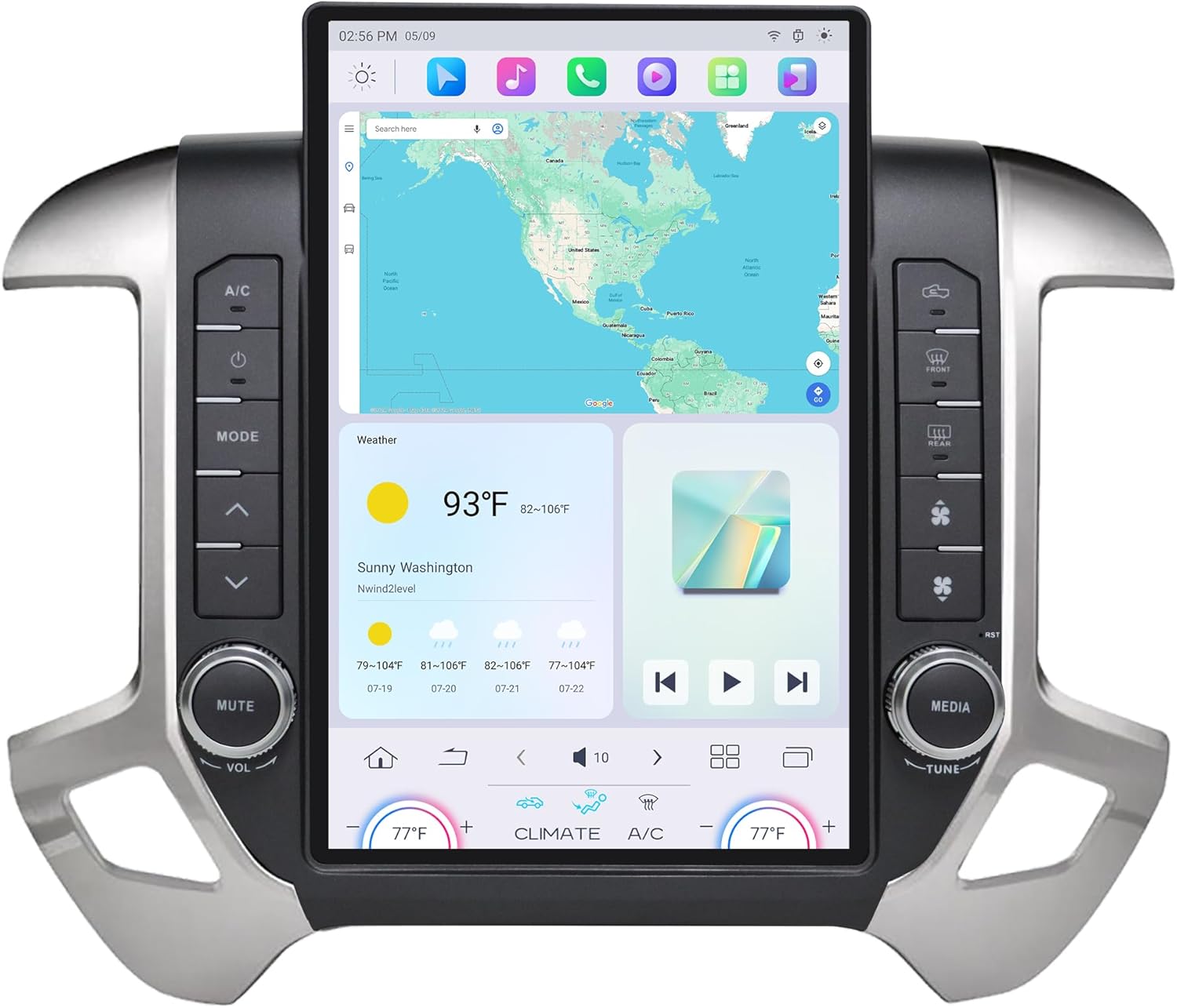 Cidava 13 Inch Qualcomm Android 11 Car Radio for Chevy Silverado and GMC Sierra 2014-2018, T-Style Car Stereo Head Unit Replacement with Wireless CarPlay/Android Auto, Fast Boot, Upgraded, 8+128GB