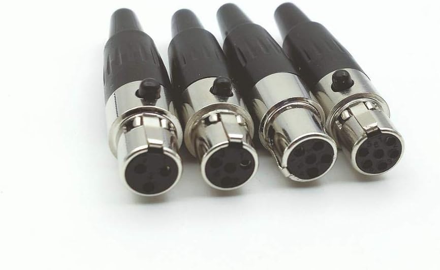 Davitu Electrical Equipments Supplies - 100pcs Mini XLR Female 3pin 4pin 5pin 6pin Audio Microphone connector - (Pins: 4pin)