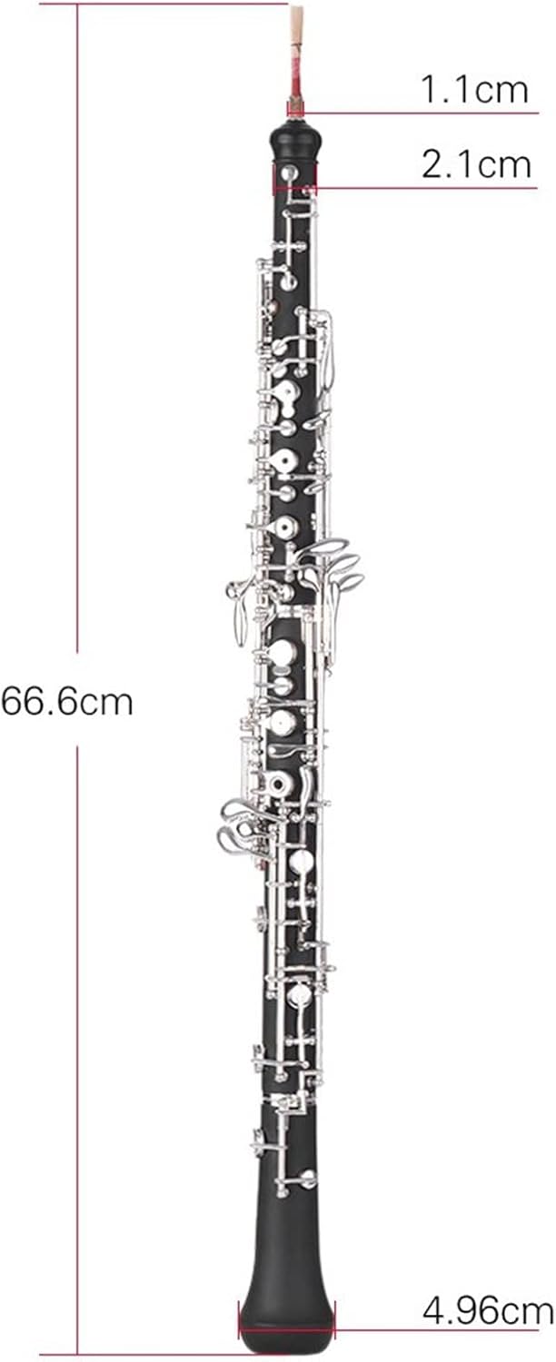 ZUZU Professional C Key Oboe Semi-Automatic Style Silver Plated Keys Woodwind Instrument with Reed Leather Case Carrying Bag Oboe Parts