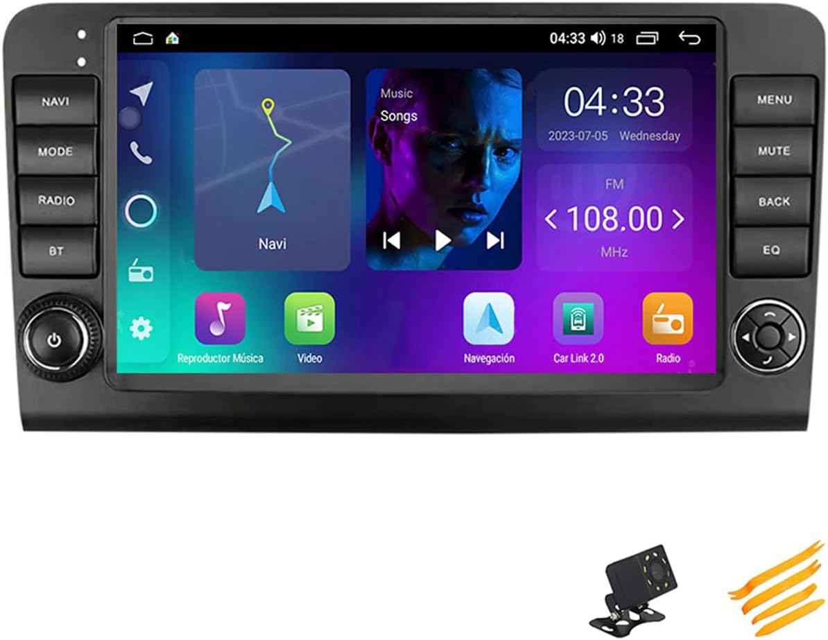 Android 13 Car Stereo Bluetooth Car Play 2 DIN Touch Screen Compatible with Benz ML W164 GL X164 9in QLED Display Car Radio with Navigation Android Auto FM RDS SWC,4 Core NF2 2G+32G