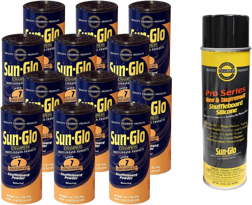 Sun-Glo 12 Cans #7 Shuffle Alley Wax & 1 Can Silicone Spray