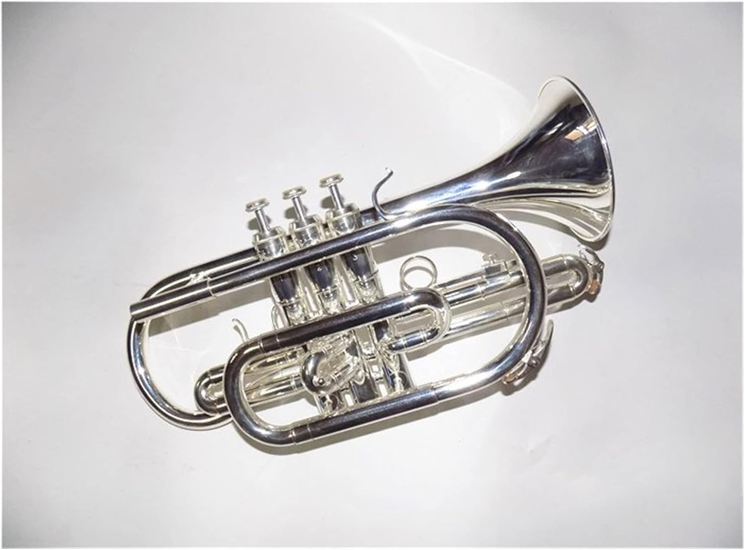 FLFL Student Trumpet Bb Flat Cornet Trumpet Instrument Silver Plated with Mouthpiece and Carry Case Musical Instrument Professional