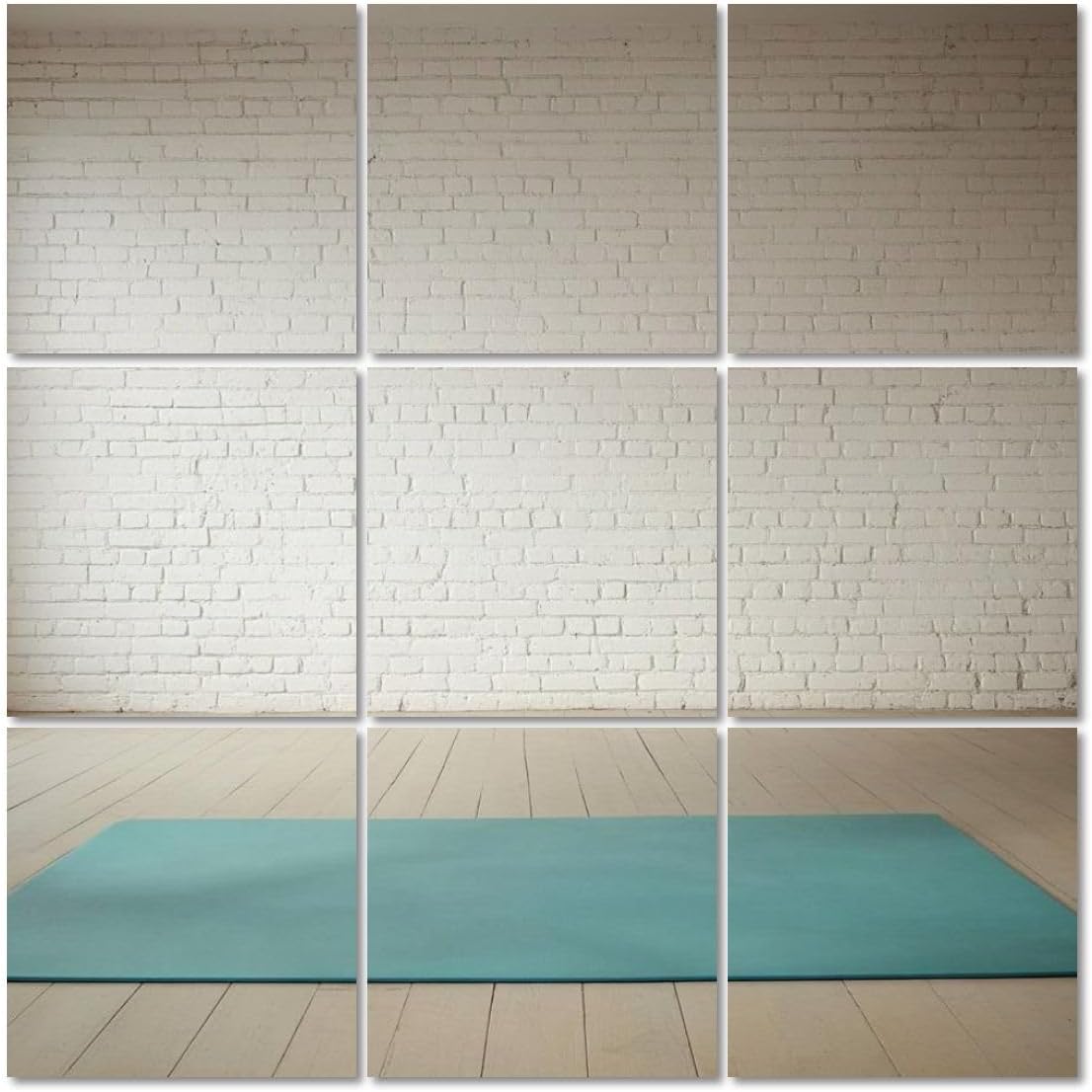 Art Acoustic Panels Self Adhesive Empty room wooden floor white brick wall 9Packs Decorative Soundproof Wall Panels Large Sound Absorbing Panels for Home Office 60