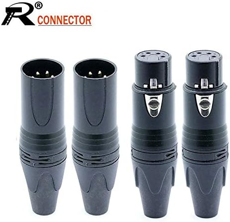 Davitu Electrical Equipments Supplies - 100pcs/lot 4 Pin XLR Male/Female MIC Cable Wire Connector Nickel Plated 4 Pole XLR Plug Microphone Jack Socket s - (Color: 100pcs Male)