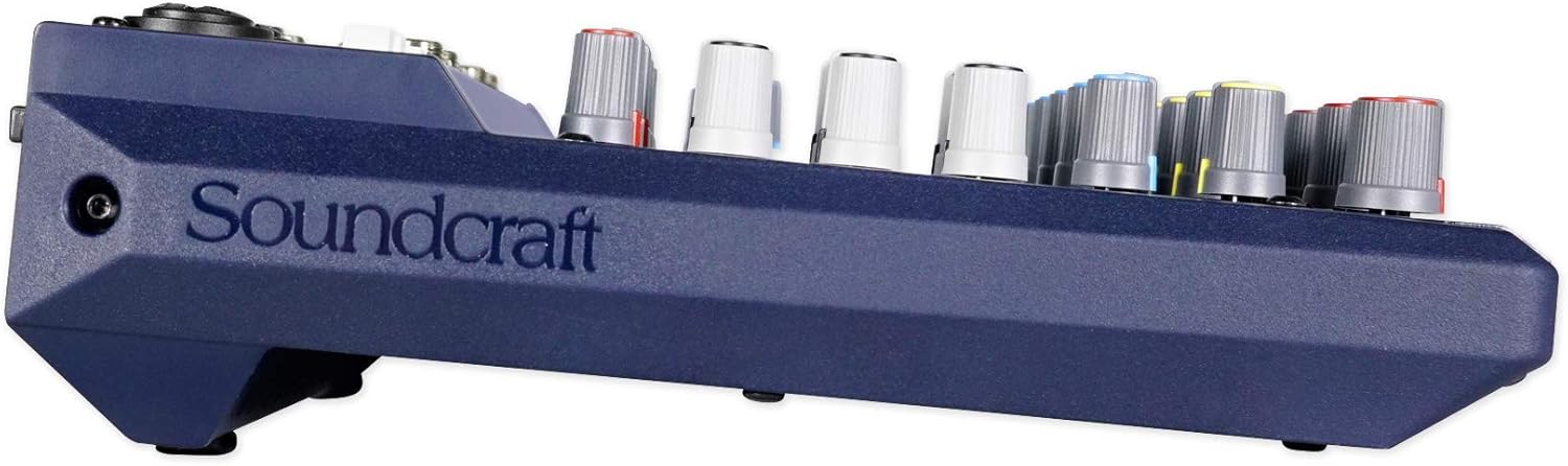 Audiosavings Bundle: Soundcraft Notepad-8FX 8-Channel Podcast Mixer Podcasting Interface, USB+Effects Bundle with Rockville PRO-M50 Studio Headphones w/Detachable Coil Cable, Case+Ear Pad (2 Items)