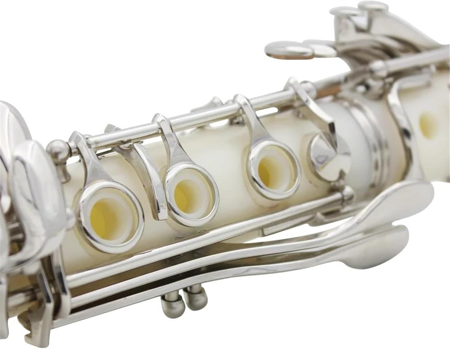 Clarinet Musical Instruments Clarinet Bb 17 Key 6 Ring Clarinet Black Pipe White Clarinet Portable Clarinet Professional Woodwind Instrument(A)