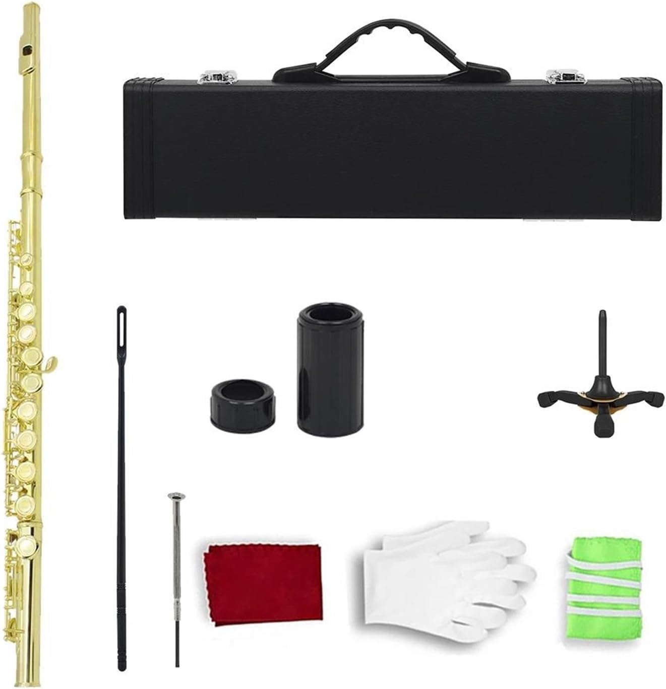 16 Closed Hole Flute C Key White Copper Concert Woodwind Instrument Accessories(3)