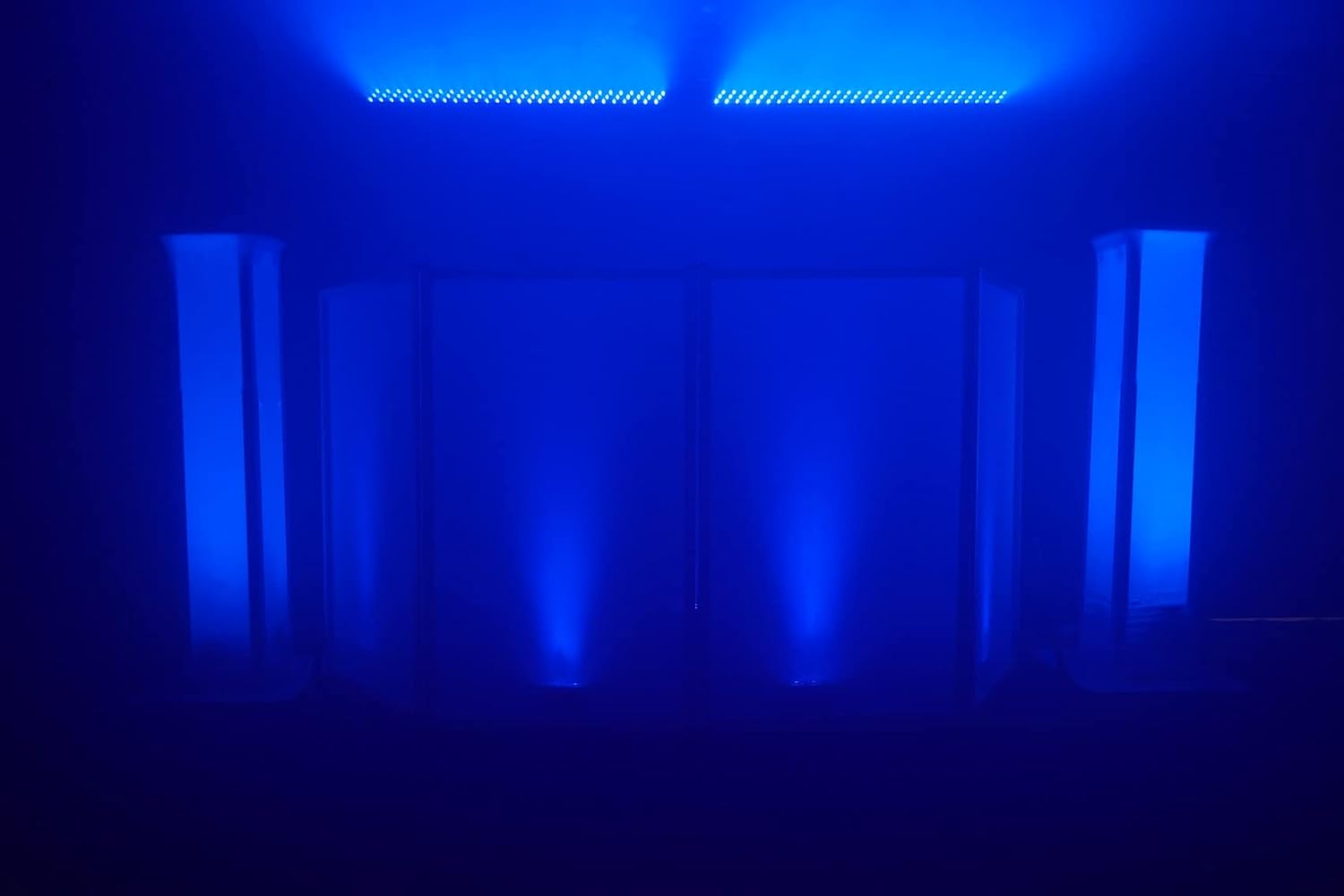 Rockville ROCKSTRIP 252 Bundle: (4) LED RGB DMX 5-Channel Color Strip Wash Light Bars, (2) RLB60 Padded Travel Bags for Light Strips, for DJs, Stages, and Event Lighting, 6-Items