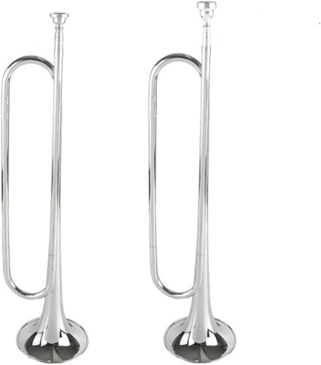 KESHUO Silver Youth Trumpet Junior Horn Big Horn C Key B Key/Silver Student Horn Drum Horn Team Horn Trumpets