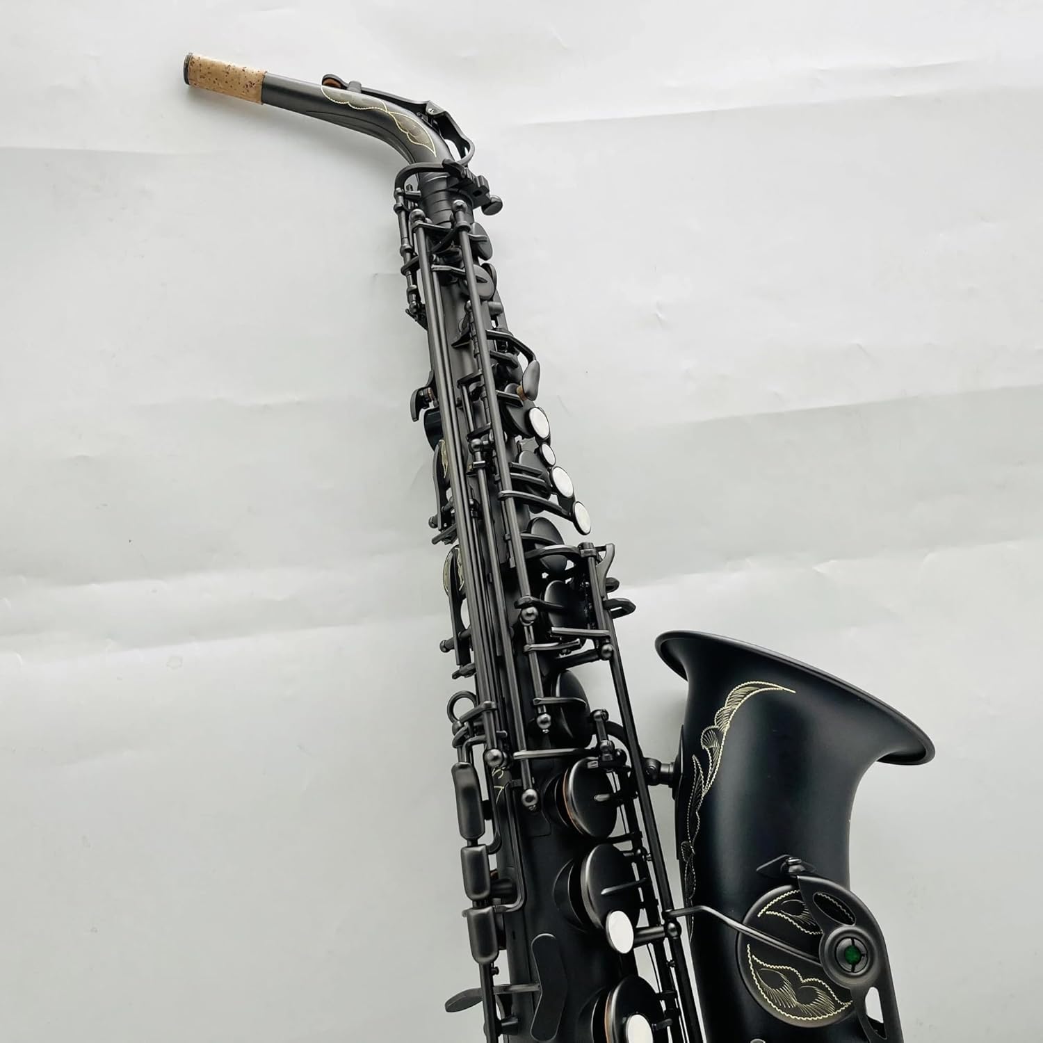 VBDEFRT Woodwind Instruments Alto Saxophone Eb Black Nickel Plated Professional Woodwinds With Case (Color : A)