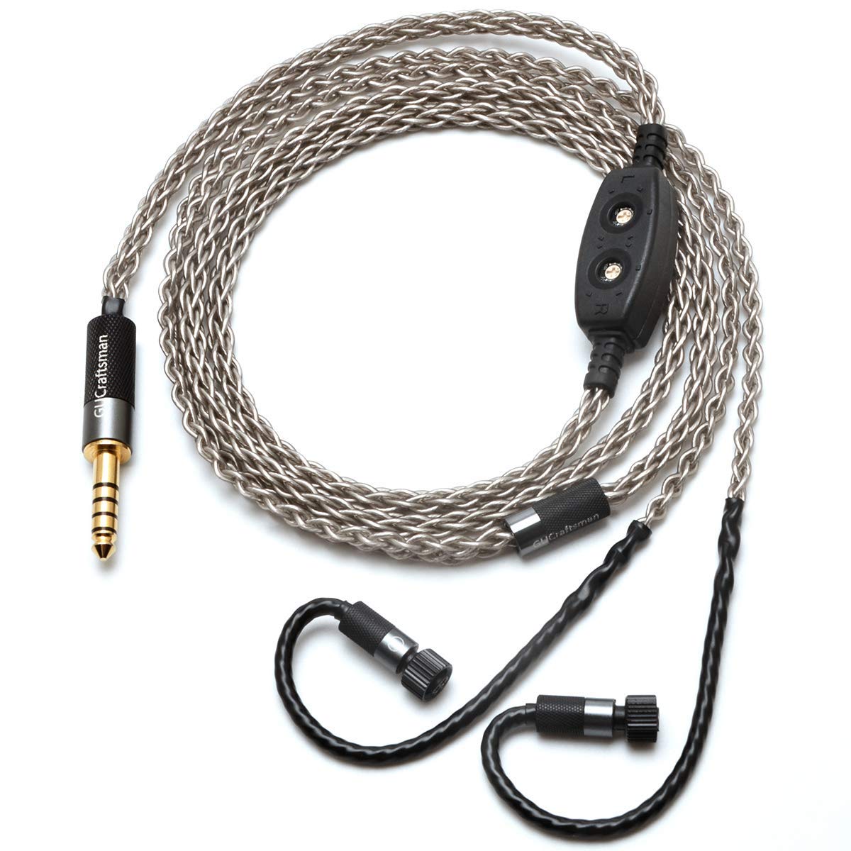 6N Single Crystal Silver Upgrade Earphone Cable 2.5mm/4.4mm Balance Earphone Upgrade Cable for JH Audio JH24 AKR03 AKR02 JH16 JH13 V3 Roxanne II Layla Roxanne (4.4mm Plug)