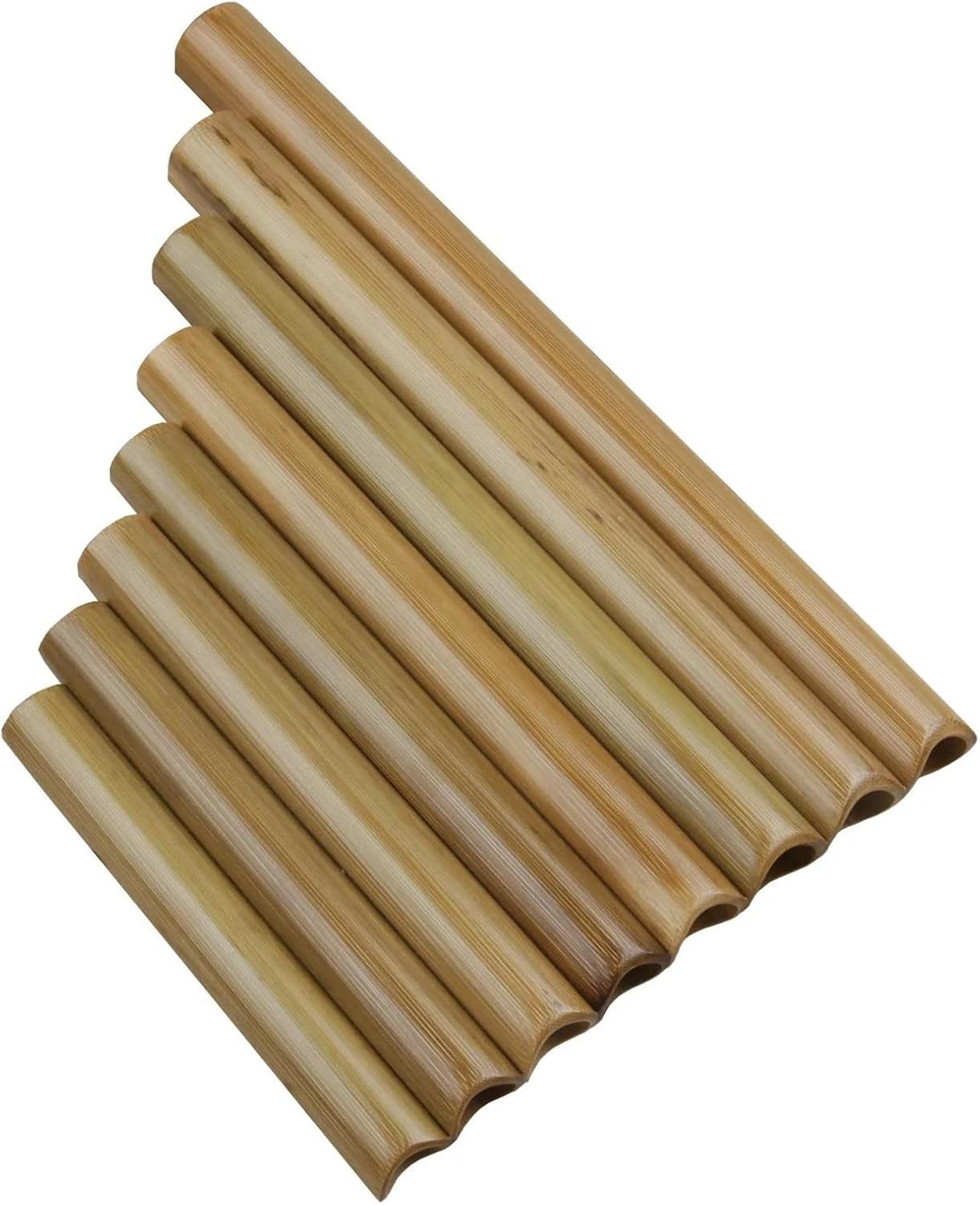 8 Pipes Pan Flute Woodwind Instrument Chinese Traditional Musical Instrument (Color : Right Natural color)