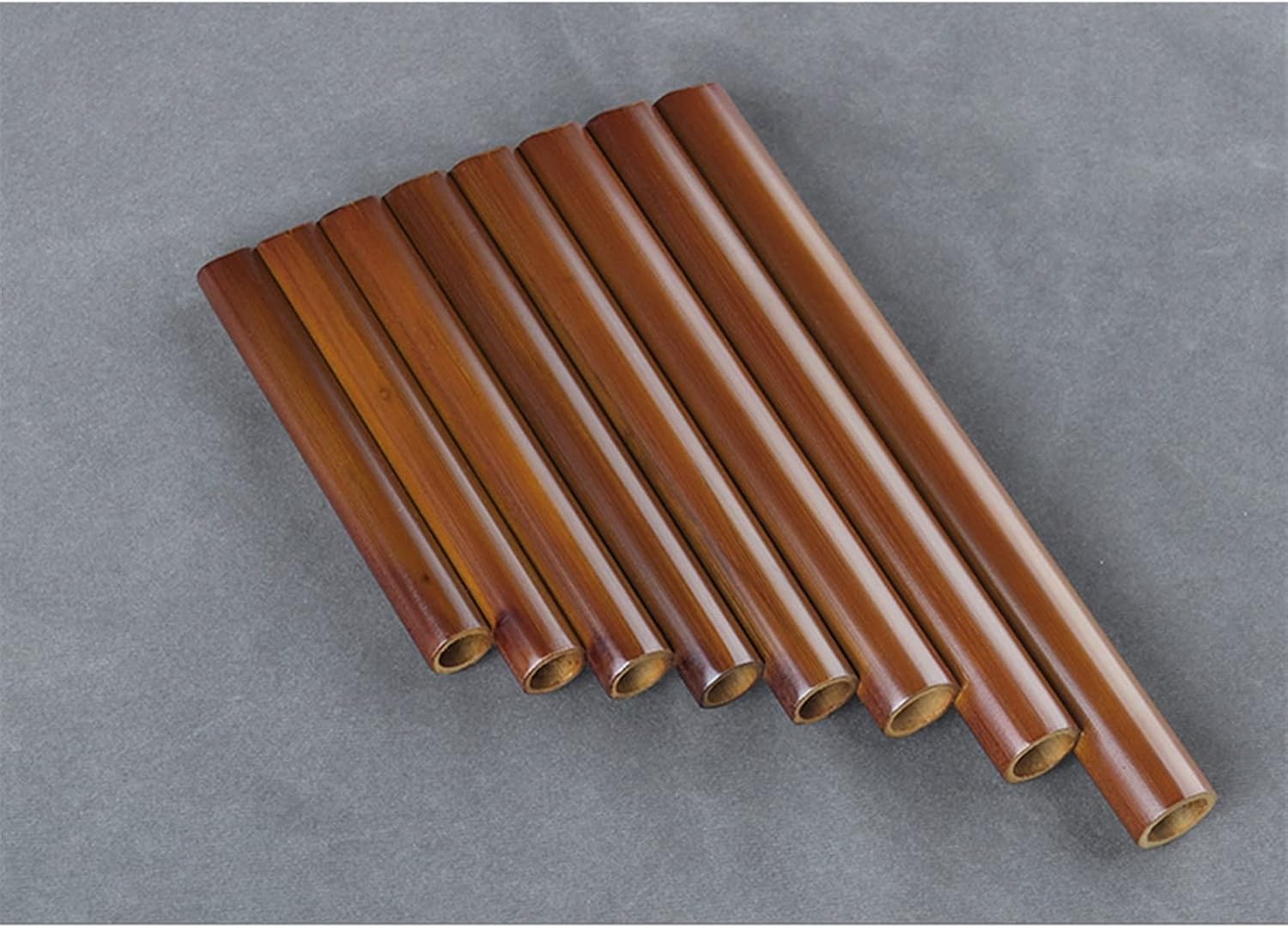 8 Pipes Pan Flute Panpipes Woodwind Instrument Brown Bamboo Pan Flute (Color : Left)