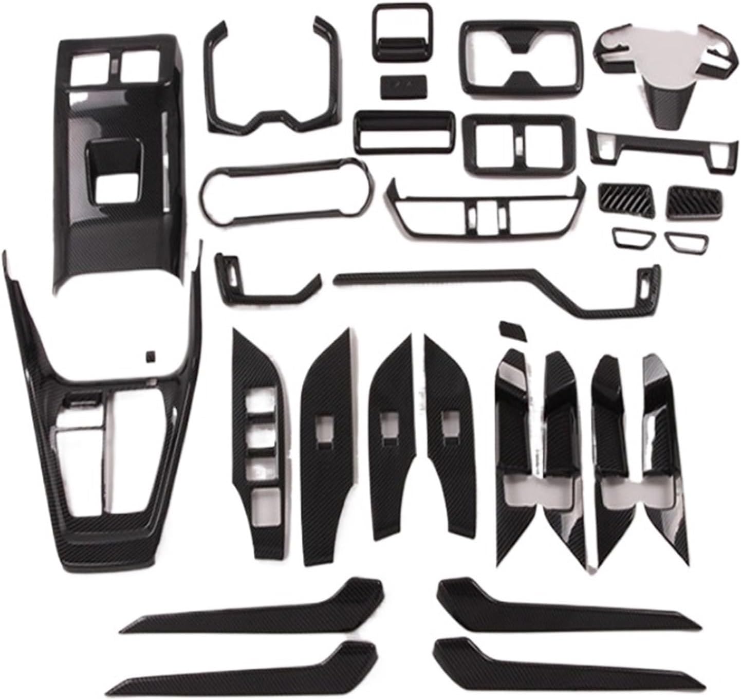ABS Carbon Fiber Interior Door Handle Panels Interior Parts Car Styling Car Interior Accessories, Compatible For Toyota Rav4 2019-2022 34pcs