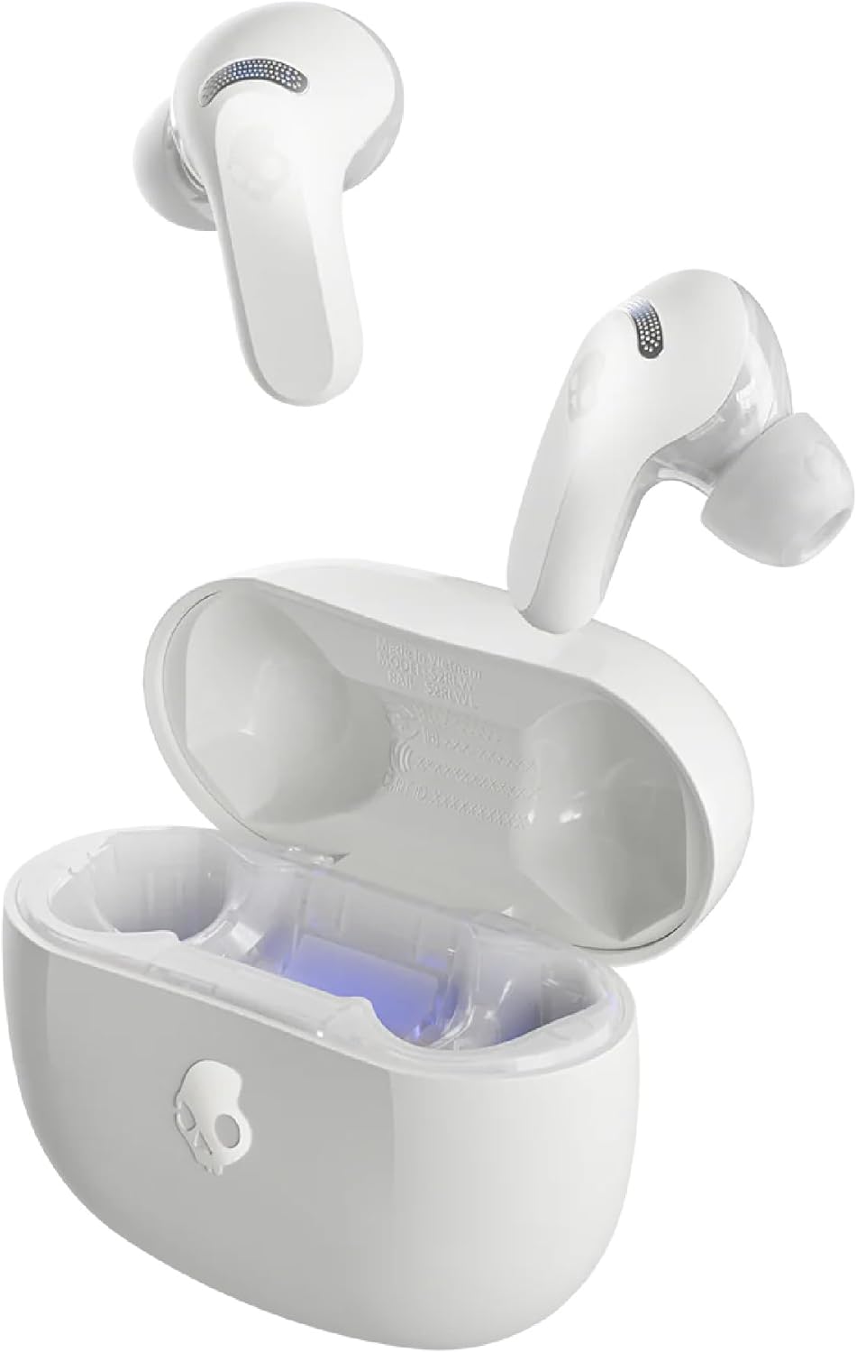 Skullcandy Rail ANC Wireless Earbuds, Bluetooth Headphones, Active Noise Cancelling, Up to 38 Hours Battery, Microphone for iPhone Android, Customizable via Skull-iQ App - Bone