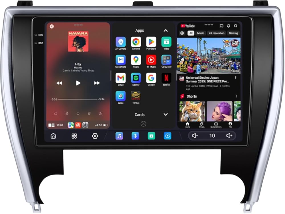 JOYING Car Radio for Toyota Camry 2015-2017 Upgrade with Carpaly & Android Auto, 10.4 Inch 2K QLED Touch Screen Android 13 Car Stereo 12GB+256GB with AM/FM, GPS, Bluetooth, 5G WiFi, SWC(JY-TT193N12)