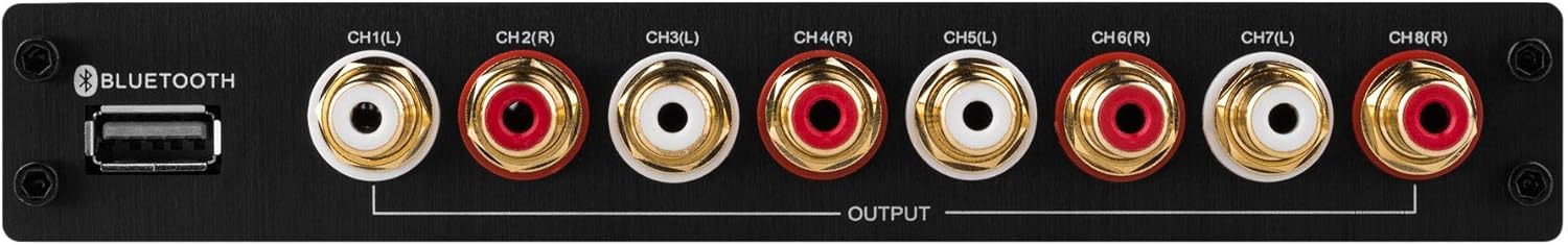 Dayton Audio DSP-408 4 Input 8 Output DSP Digital Signal Processor with Built in EQ Crossovers, Time Alignment, and in-Put/Output Mixing for Home and car Audio