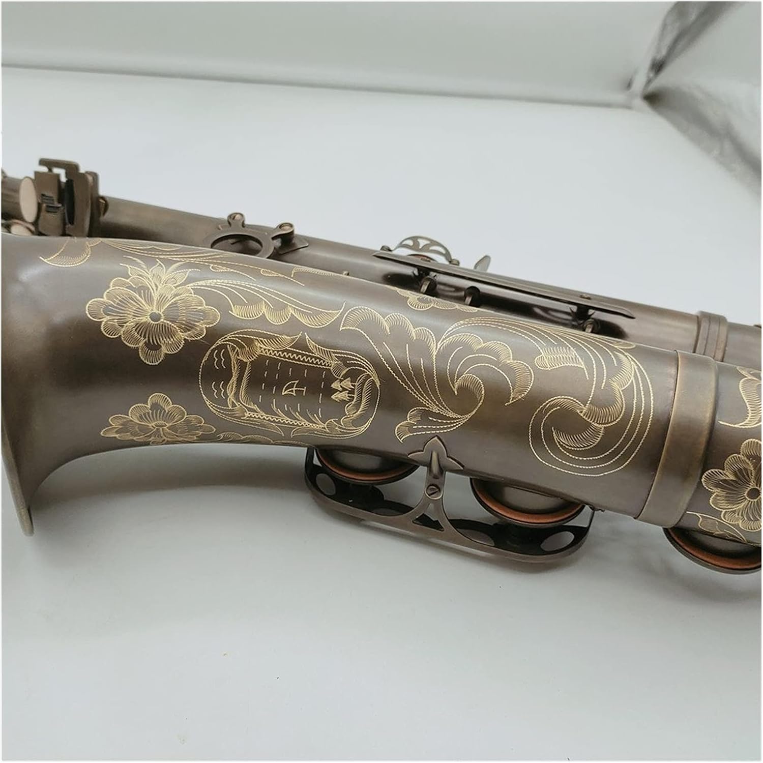 Tenor Saxophone Bb Tune Antique Copper Woodwind Instrument with Case Mouthpiece Student Saxophone (Color : Light Grey)