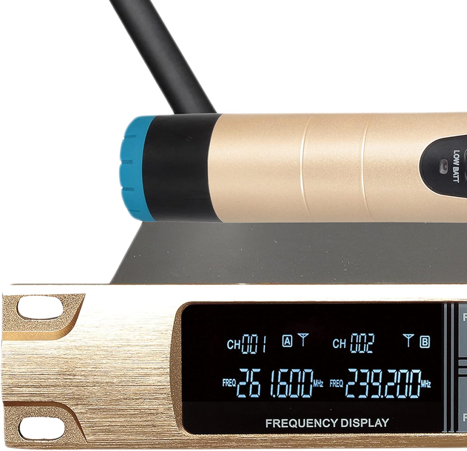 EMB EMIC1550PRO Dual VHF Wireless Handheld Microphone System w/Rechargeable Receiver - Great for Any Occasion Such as Karaoke, DJ, Wedding, Church, Classroom, Stage, Business and Outdoor