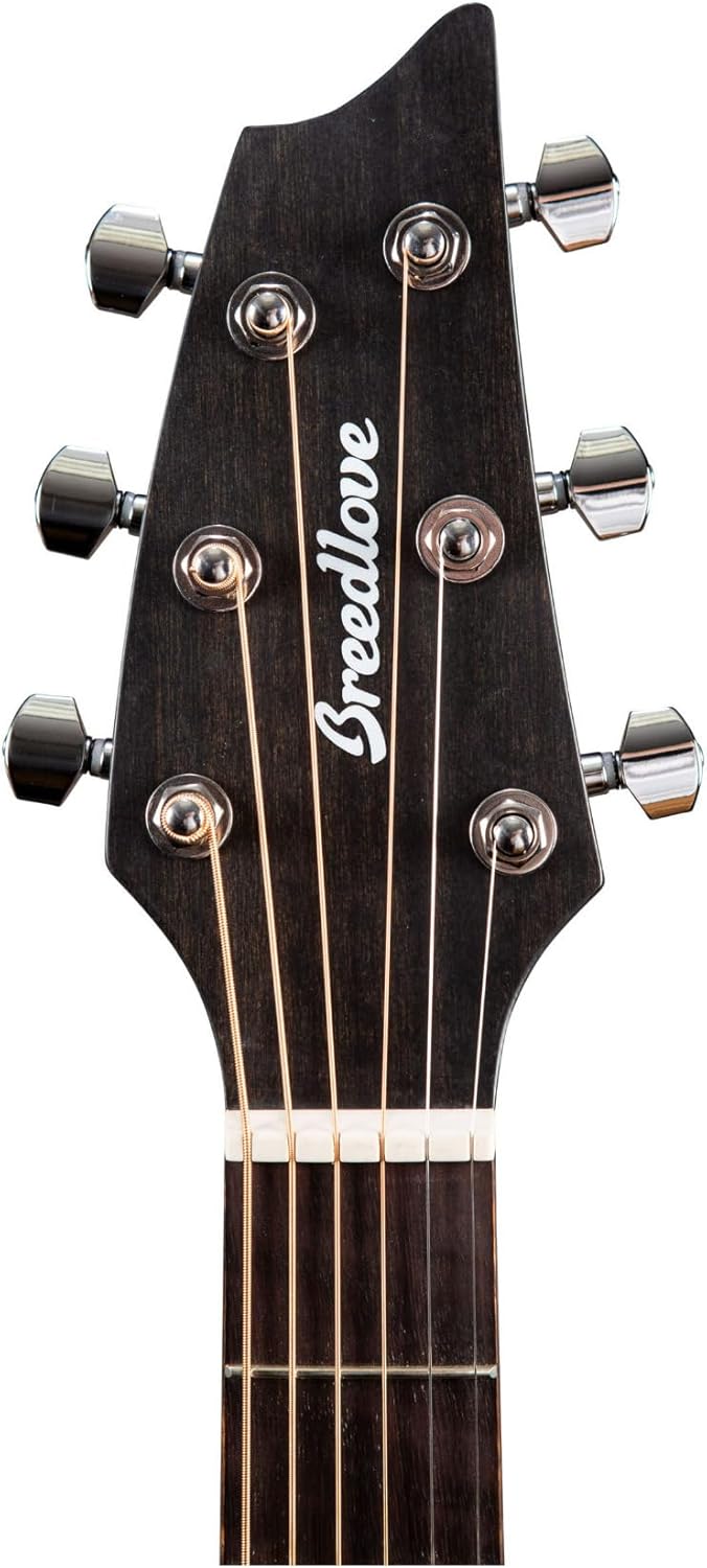 Breedlove Pursuit Exotic S Concert 6-String Myrtlewood Wood Top Acoustic Electric Guitar with Slim Neck and Pinless Bridge (Right-Handed, Amber)