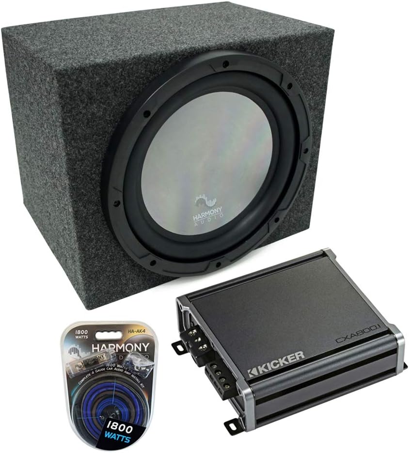 Harmony A122 Bundle with Universal Car Stereo Rearfire Sealed Single 12