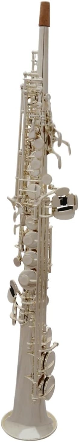 Saxophone for Beginners Saxophone Musical Instrument Saxophone Woodwind Instrument Silver-Plated B Flat Soprano Saxophone with Box
