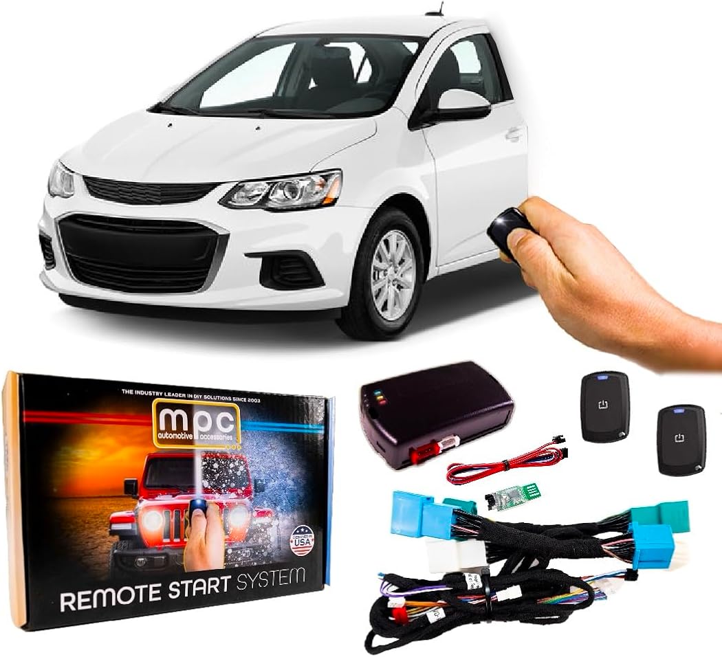 MPC Remote Start Kit Compatible with Chevrolet Sonic 2012-2020 || Plug and Play || 1-Button Long Range Fobs || Key to Start Only || USA Tech Support
