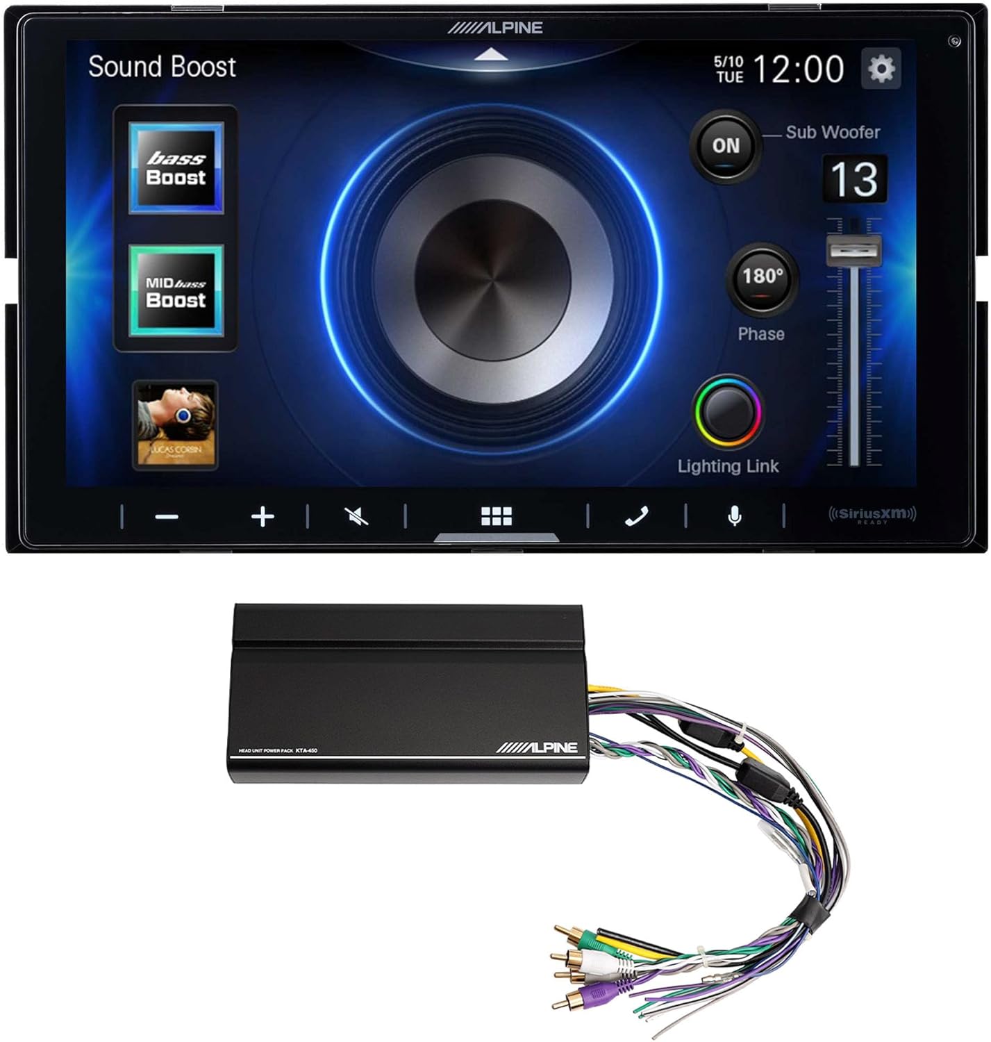 Alpine iLX-W670 Receiver with Apple CarPlay and Android Auto Includes KTA-450 4-Channel Power Pack Amplifier