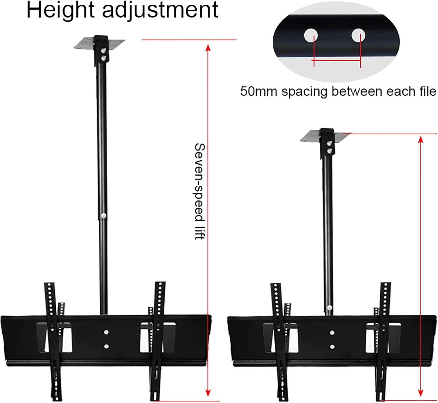 tv Wall Mount' TV Stand Sided Ceiling TV Mount Bracket, Adjustable Tilt Swivel TV Ceiling Mount, Fits Most 32-65inch LED Screen Display, Holds Two Screen Wall Mount tv Bracket